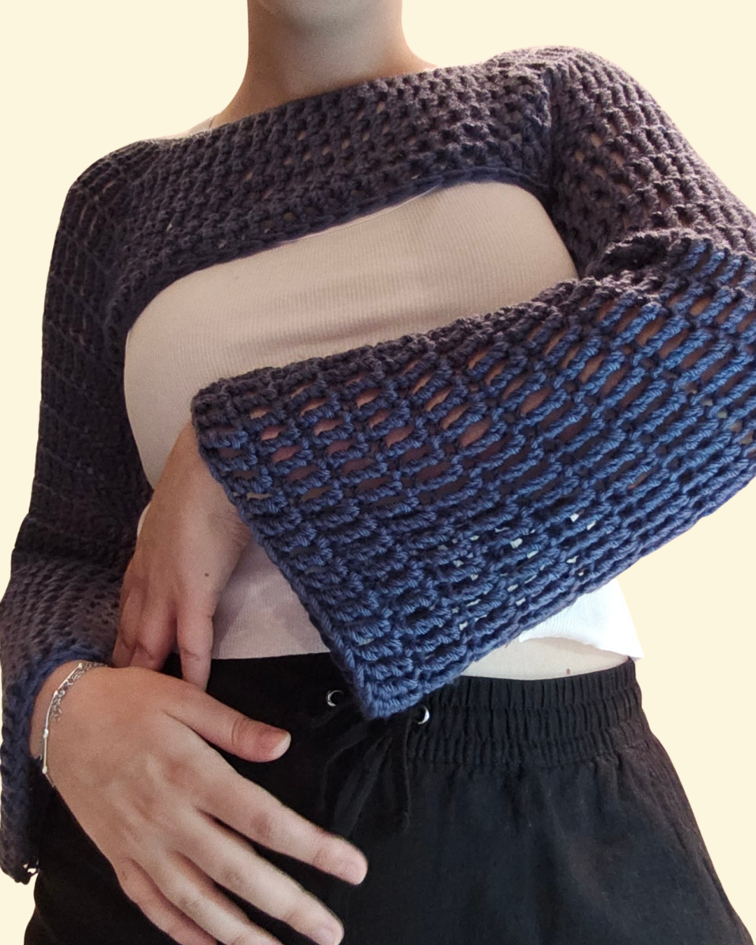 Blue Long Sleeve Shrug