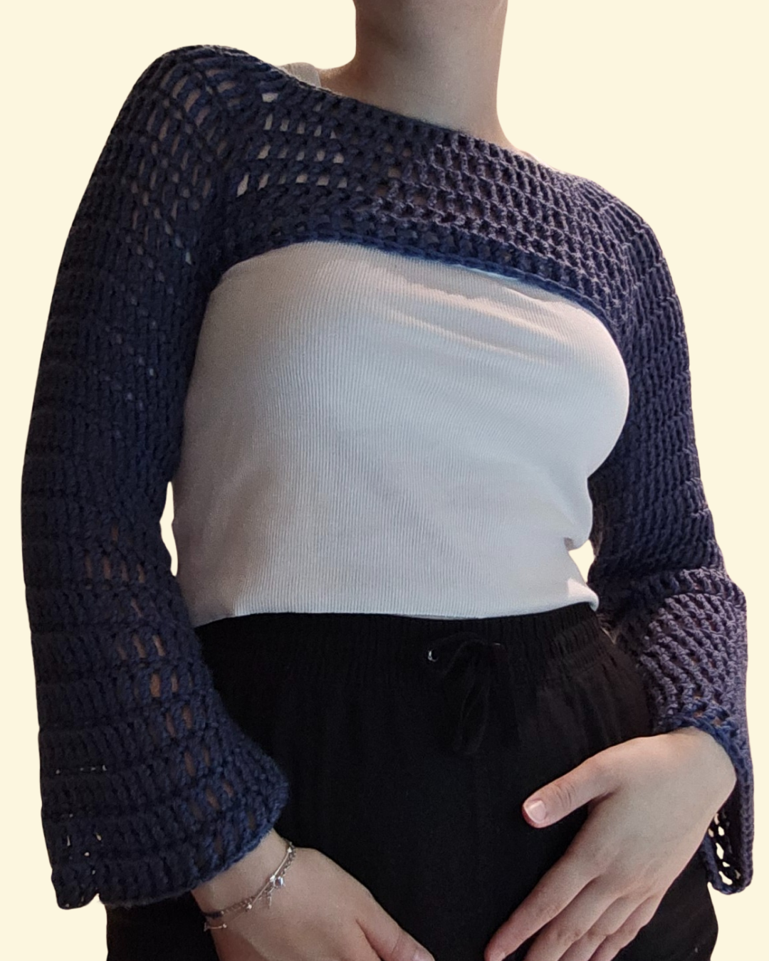 Blue Long Sleeve Shrug