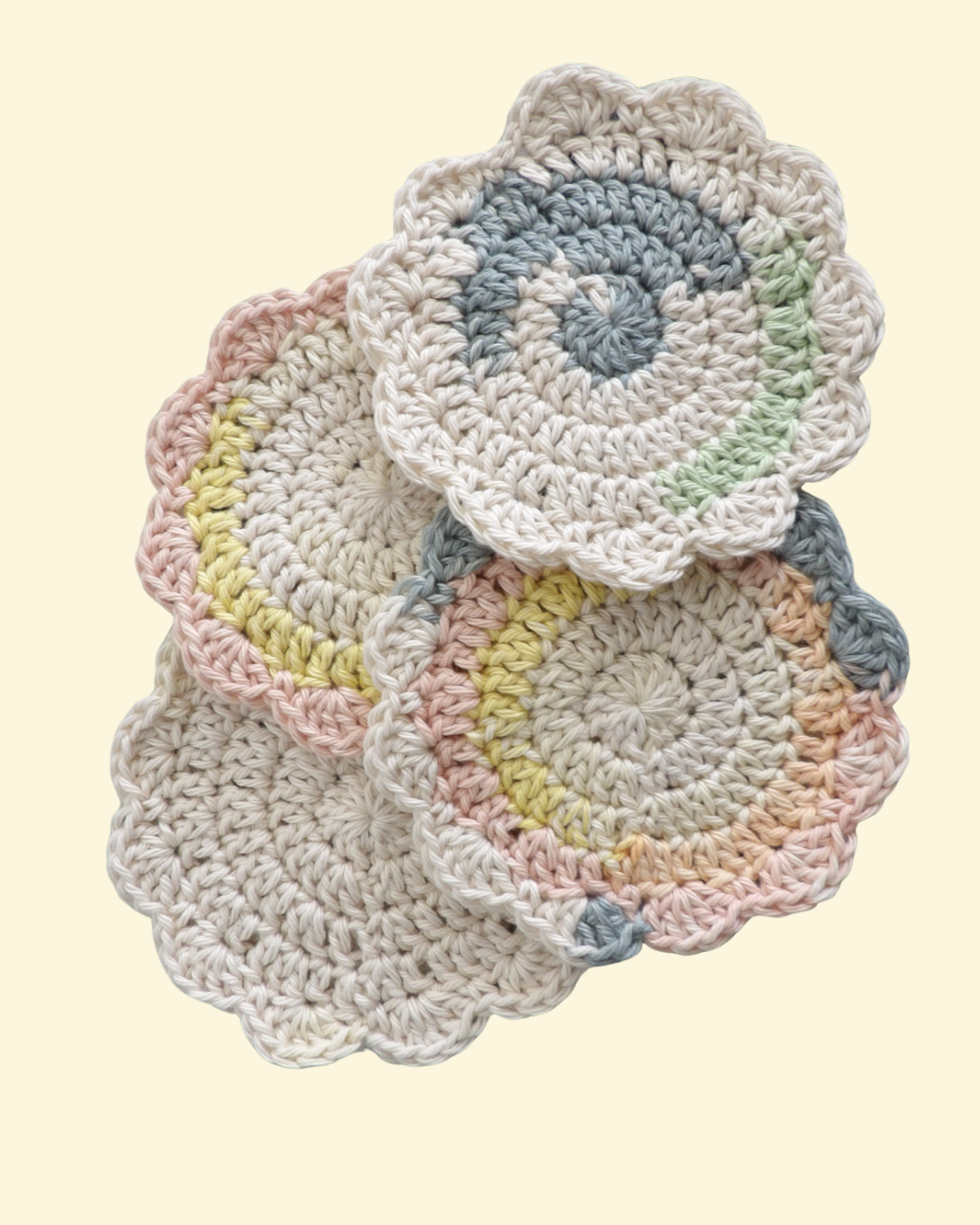 Crochet Cotton Coasters (Set of 4)